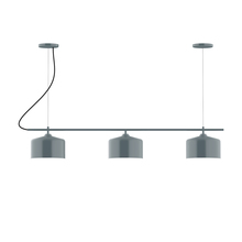 Montclair Light Works CHA419-40 - 3-Light Linear Axis Chandelier, Slate Gray