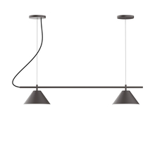 Montclair Light Works CHB421-57-L12 - 2-Light Linear Pinnacle LED Chandelier, Bronze Matte