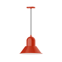 Montclair Light Works PEB124-26-C21 - 14" Prima shade, pendant with white cord and canopy, Vermillion