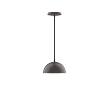 Montclair Light Works PEB431-57-C21 - 8" Arcade Pendant, white cord with canopy, Bronze Matte