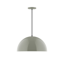 Montclair Light Works PEB433-24-C21 - 18" Arcade Pendant, white cord with canopy, Moss Green