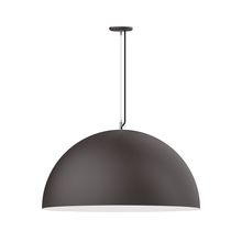 Montclair Light Works PEG231-57-44-C21 - 36" XL Choices Shallow Dome Shade, medium base, SS cable, white cord with canopy, Bronze Matte