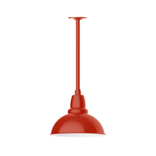 Montclair Light Works STA106-26 - 12" Cafe shade, stem mount pendant with canopy, Vermillion