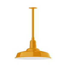 Montclair Light Works STB185-21 - 18" Warehouse shade, stem mount pendant with canopy, Bright Yellow