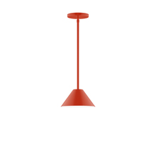 Montclair Light Works STG421-26 - 8" Pinnacle Stem Hung Pendant, Vermillion