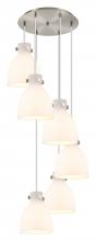 Innovations Lighting 116-410-1PS-SN-G412-8WH - Newton Bell - 6 Light - 19 inch - Brushed Satin Nickel - Multi Pendant