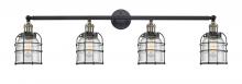 Innovations Lighting 215-BAB-G54-CE - Bell Cage - 4 Light - 42 inch - Black Antique Brass - Adjustable Bath Vanity Light