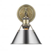 Golden 3306-BA1 AB-CH - Orwell 1-Light Bath Vanity in Aged Brass with Chrome