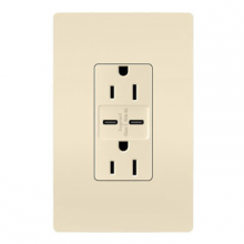 Legrand Radiant R26USBCC6LA - radiant 15A Tamper-Resistant Ultra-Fast USB Type C/C Outlet, Light Almond (10 pack)