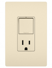 Legrand Radiant RCD38TRLA - radiant Single Pole/3-Way Switch with 15A Tamper-Resistant Outlet, Light Almond