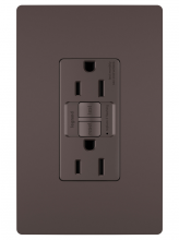 Legrand Radiant 1597TRDBCC4 - radiant Tamper-Resistant 15A Duplex Self-Test GFCI Receptacles wt SafeLock Protection, Dark Bron