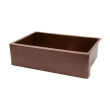 Premier Copper Products KASB33229 - 33'' Antique Hammered Copper Kitchen Apron Single Basin Sink