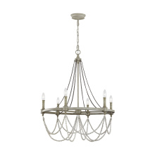 Visual Comfort & Co. Studio Collection F3132/6FWO/DWW - Beverly Chandelier - French Washed Oak